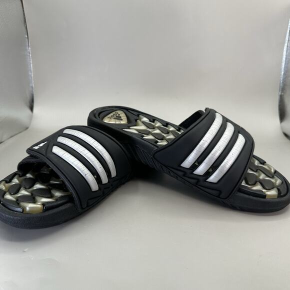 VTG 2000 Adidas Cushion Gel Air Slides Y2k Mens Size 7 US Black Silver main image 2